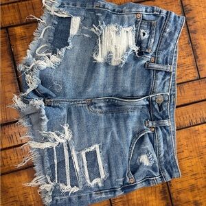Distressed Denim Women Shorts